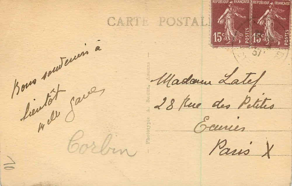Insel Bréhat — Der merkwürdige Turm der Kapelle — Phototypie A. Bautier, Angers - Rückseite