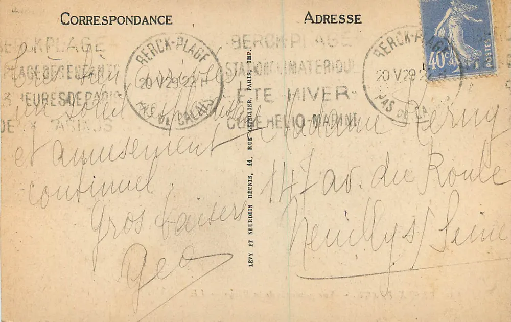 Berck-Plage — Vista Geral da Praia — LL - Verso