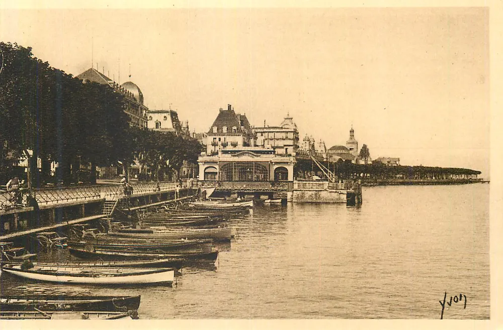 Évian-les-Bains — Der Hafen und die Zollgebäude — YVON Kunstausgabe - Vorderseite