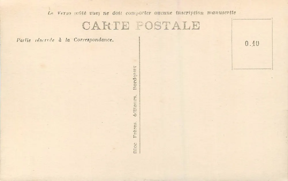 Bordeaux — Catedral de São André — editor Bloc Frères, n°21 - Verso