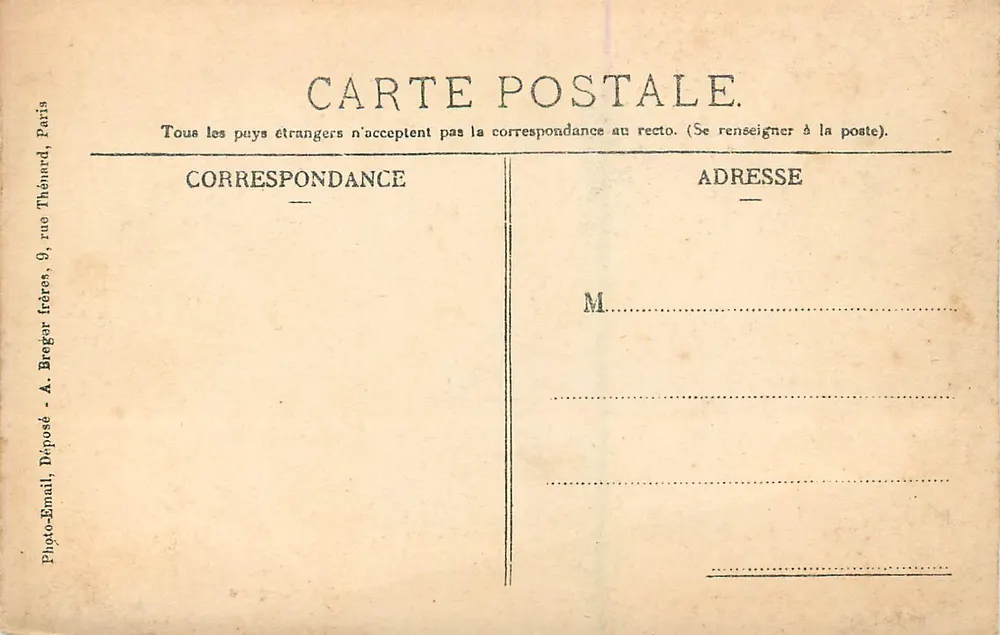 Biarritz — Tempestade na Praia da Côte des Basques — Edição F. Forest, Lib.-Pap., Bayonne - Verso