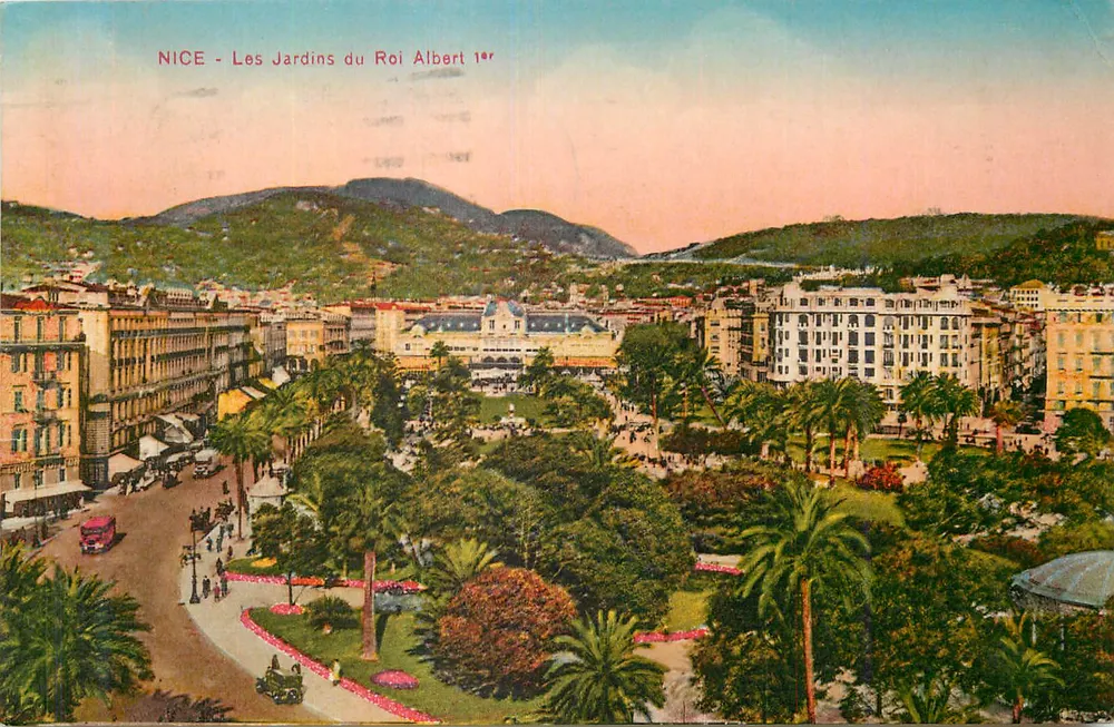 NICE - Os Jardins do Rei Albert 1er — vista panorâmica — editor não visível - Frente
