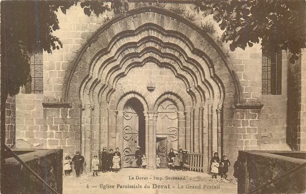 Le Dorat — Parochiale Kirche von Le Dorat — Der Große Portal — Imp. Surenne - Vorderseite