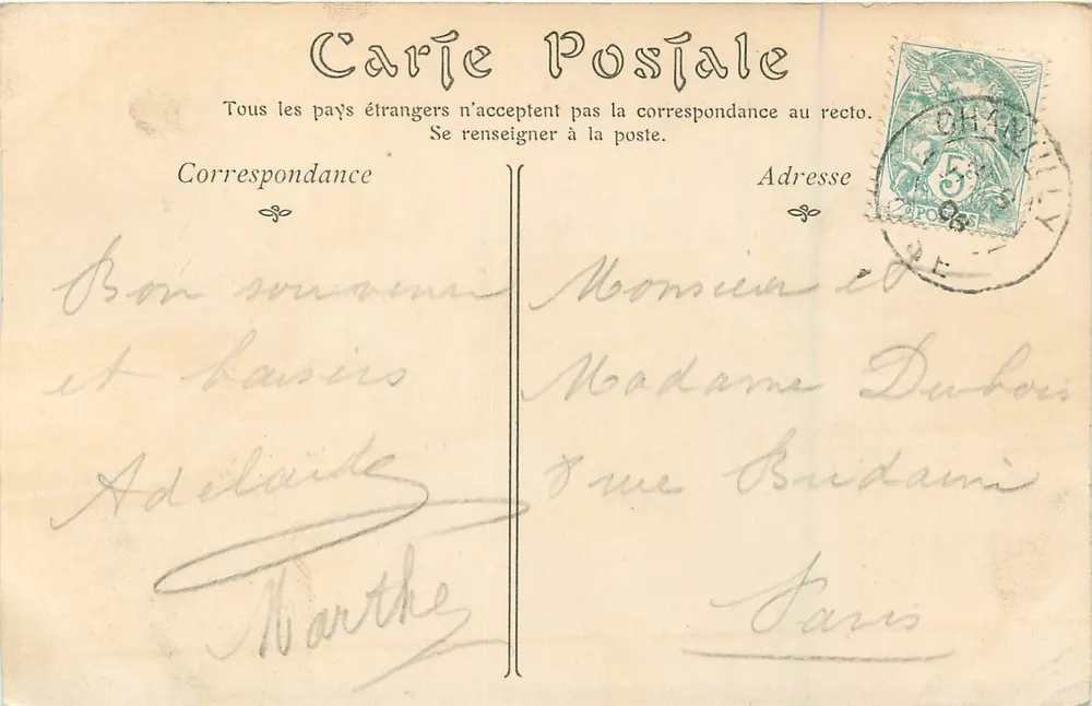 Castelo de CHANTILLY — Lado Sul — Y. De Prou - Verso