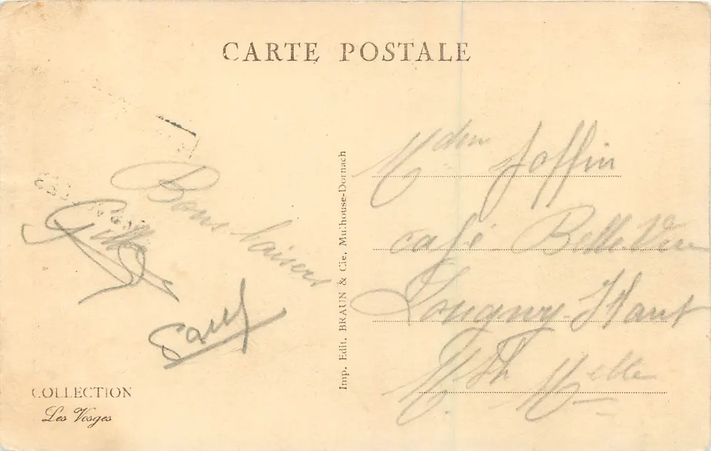 Gérardmer — O Salto das Cuves — Exposição Internacional de Paris 1900 - Verso