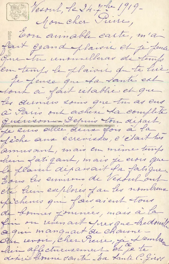 Salão de Paris — P. Alizard — Ele está dormindo? — n° 3234 - Verso