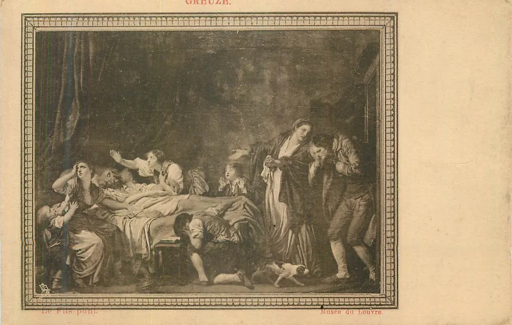 O Filho Punido — Greuze — Museu do Louvre — Edições Raphael Tuck & Fils - Frente