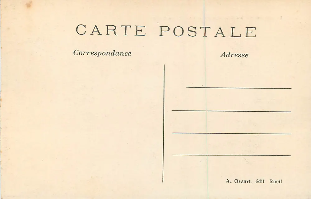 Castelo de La Malmaison — lado sudoeste — A. Ossart, editor Rueil, n°78 - Verso