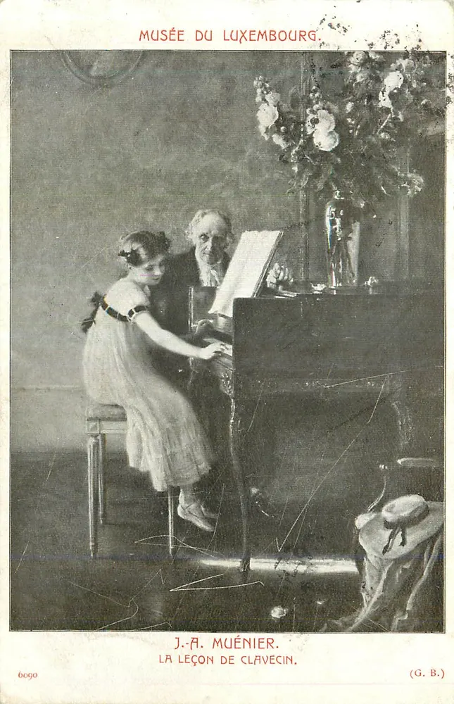 Musée du Luxembourg — La leçon de clavecin — J.-A. Muénier, n° 6090 - Recto