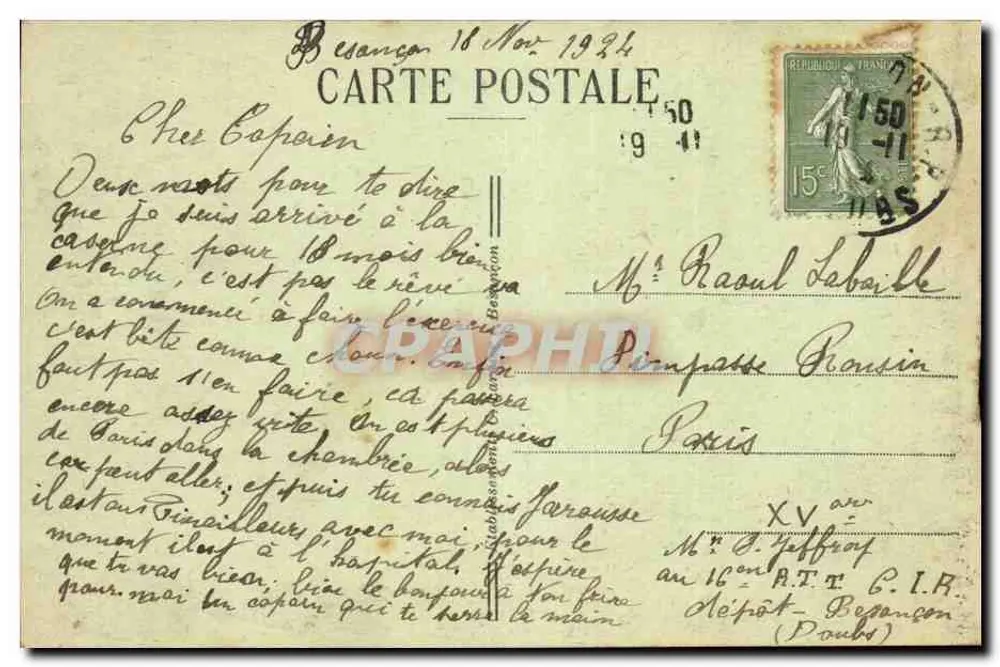 Besançon-les-Bains — Porta Taillée — C-L-B, n°54 - Verso