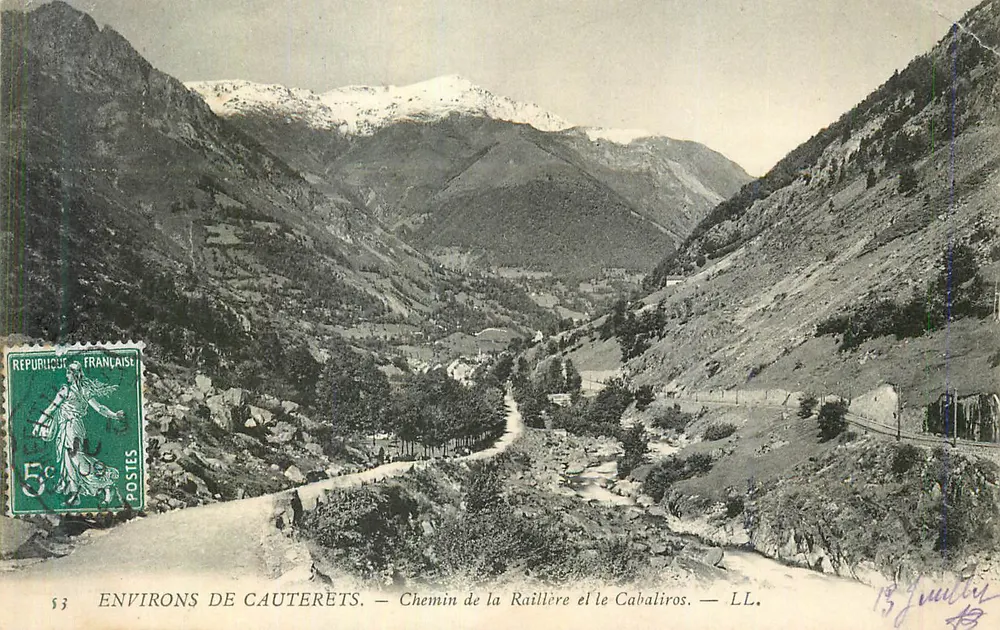 Environs de Cauterets — Chemin de la Raillère et le Cabaliros — LL. - Recto