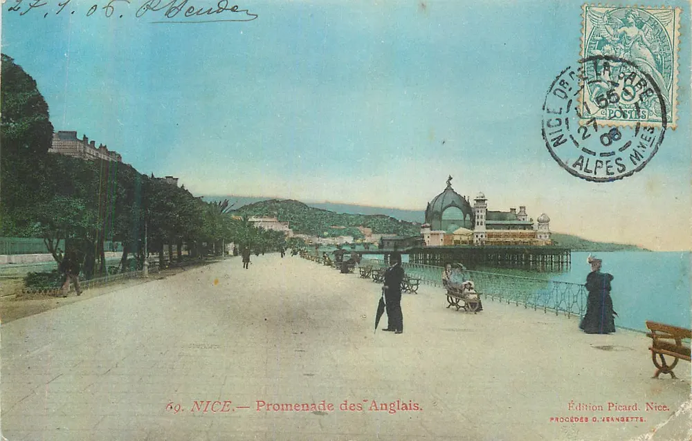NICE — Promenade des Anglais — Édition Piccard. Nice. PROCÉDÉS O. JEANGETTE. - Frente