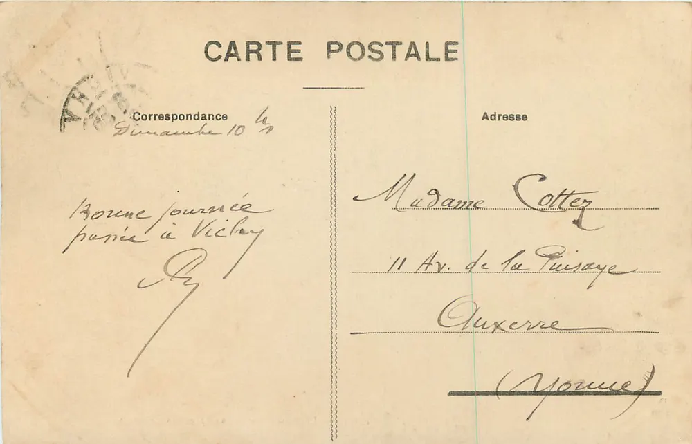 Vichy — Der Schwanenteich bei den Célestins — Verlag unbekannt, Nr. 44 - Rückseite