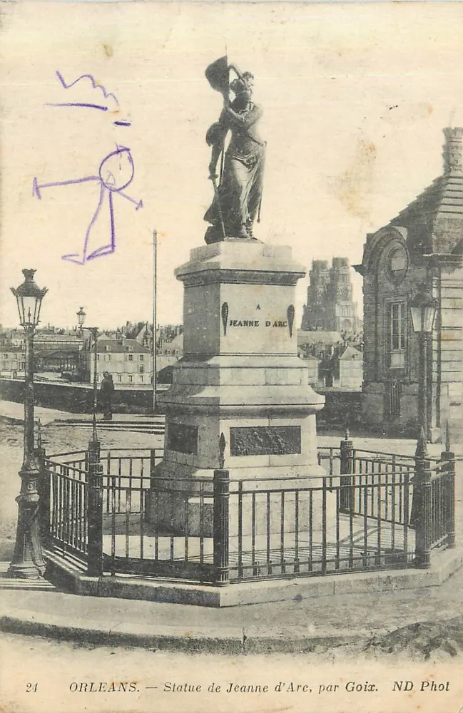 Orléans — Estátua de Joana d'Arc, por Goix. ND Phot - Frente