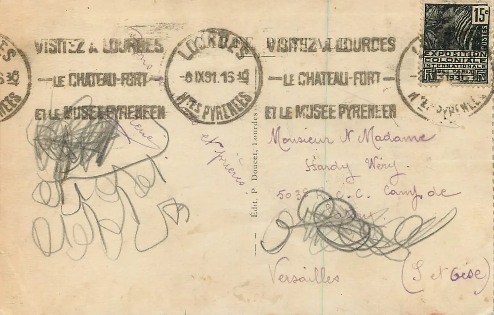 Lourdes — La Grotte Miraculeuse — Éditeur P. Doucet, n°26 - Verso