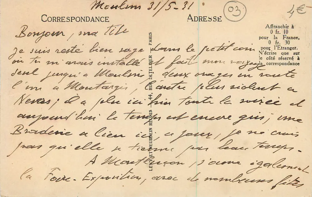 Moulins - A Praça d'Allier — editor LL - Verso