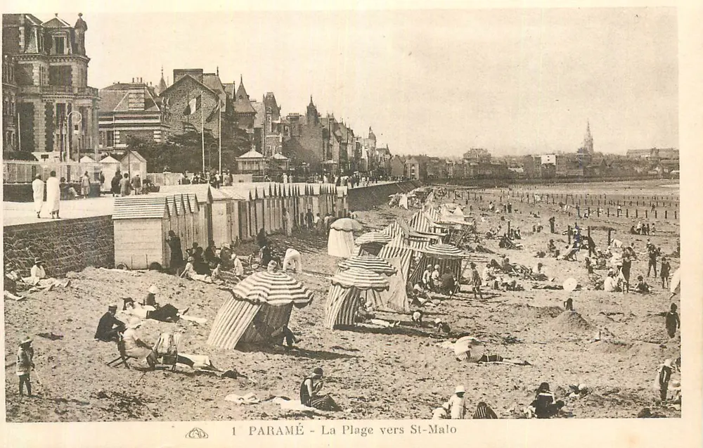 La Spiaggia verso Saint-Malo — Paramé — Editore: Compagnia Alsaziana degli Arti Fotografici, Strasburgo - Recto
