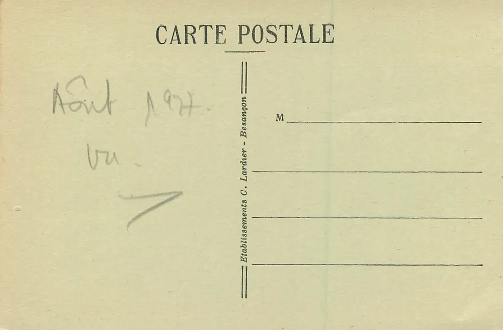 Tal der CONSOLATION — Aussichtspunkt Roche du Prêtre — Pittoreske Orte der Franche-Comté, n°572 - Rückseite