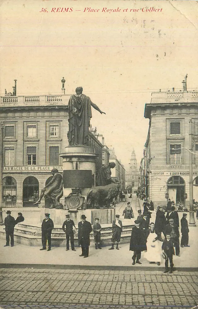 Reims — Place Royale et rue Colbert — A. Louver, n°36 - Frente
