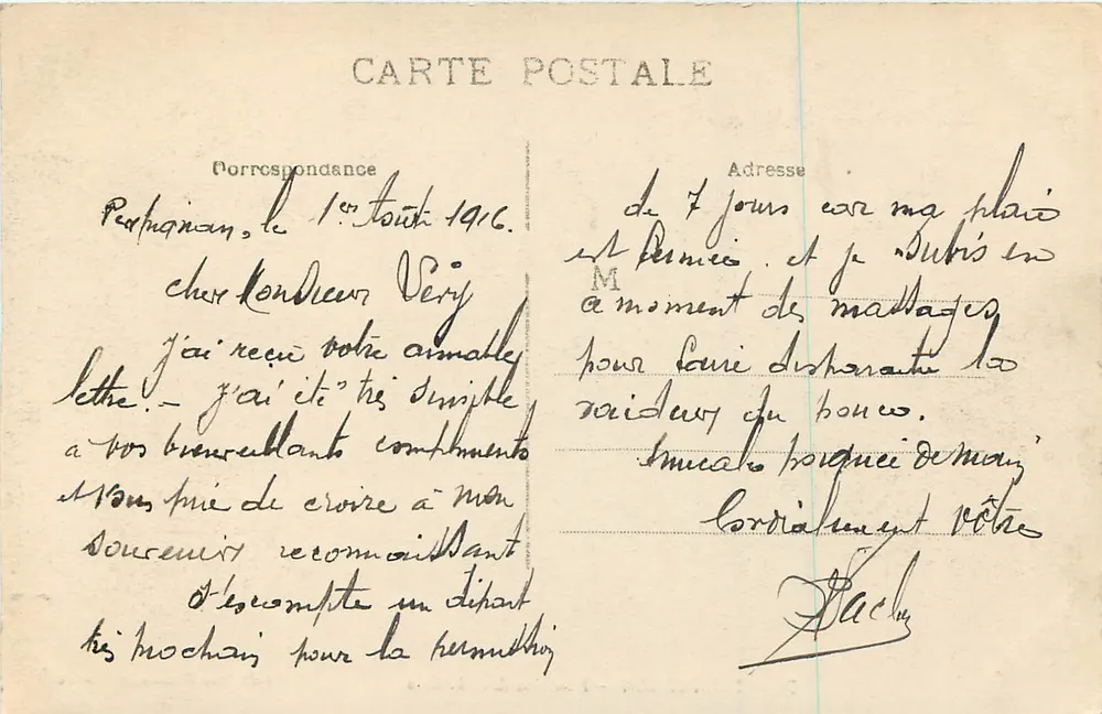 Perpignan — Fontaine dos Plataneiros — Edit. das Damas da França - Verso