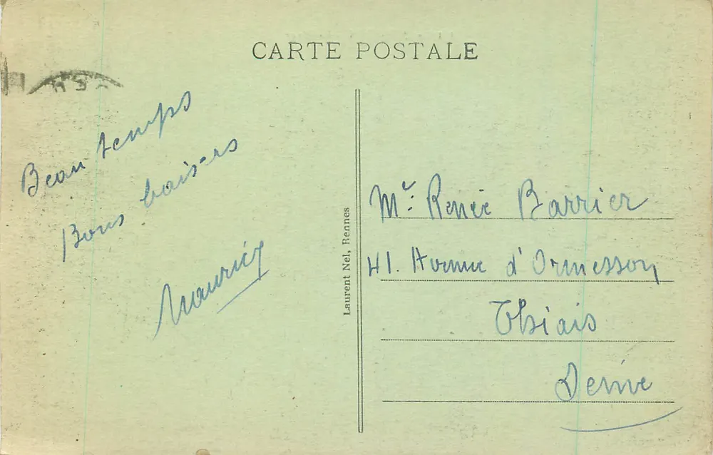 Quiberon - A Praia — editor desconhecido, n° 3617 - Verso