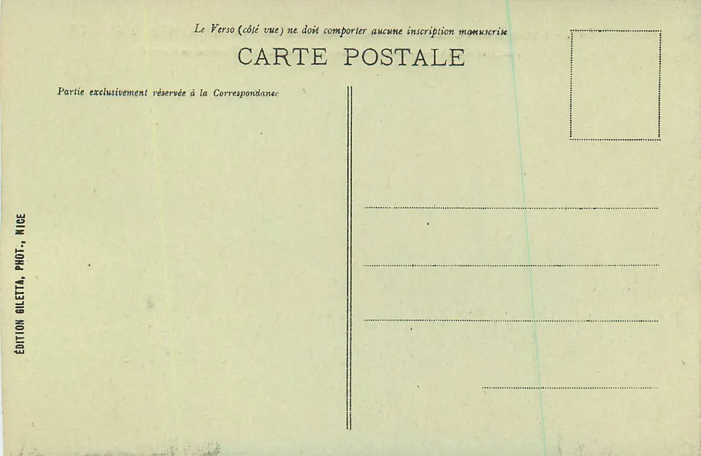 Rochers de l'Estérel - Nouvelle Corniche d'Or de St-Raphaël à Cannes — Édition Giletta, Phot., Nice, n° 548 - Verso
