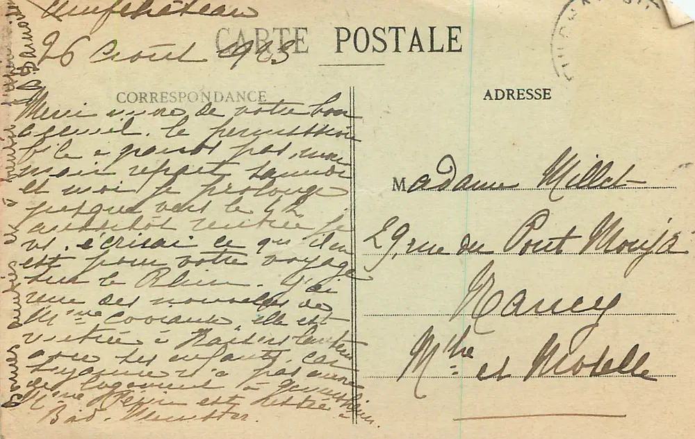 Neufchâteau — Beeld van Jeanne d'Arc — Maison des Magasins Réunis, uitgever, Neufchâteau - Achterkant