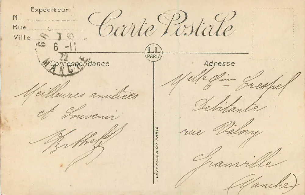 Cannes — A Promenade de la Croisette e o Mont Chevalier — LL Fils & Cie - Verso