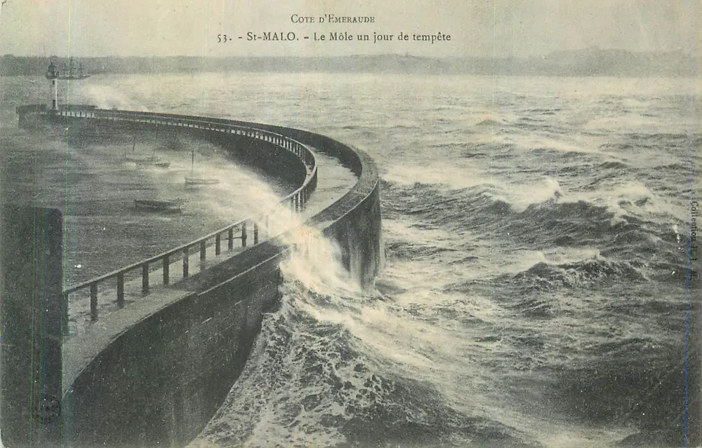 St-Malo - Der Môle an einem Sturmtag — Côte d'Émeraude, Nr. 53 - Vorderseite