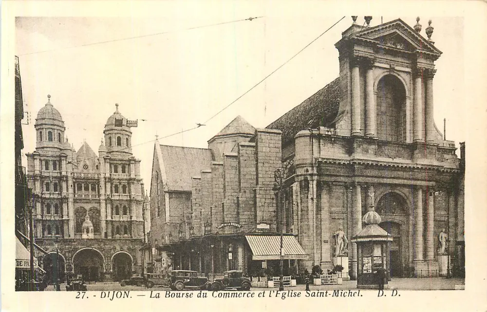 Dijon — La Bourse du Commerce et l'Église Saint-Michel — D. D. - Recto