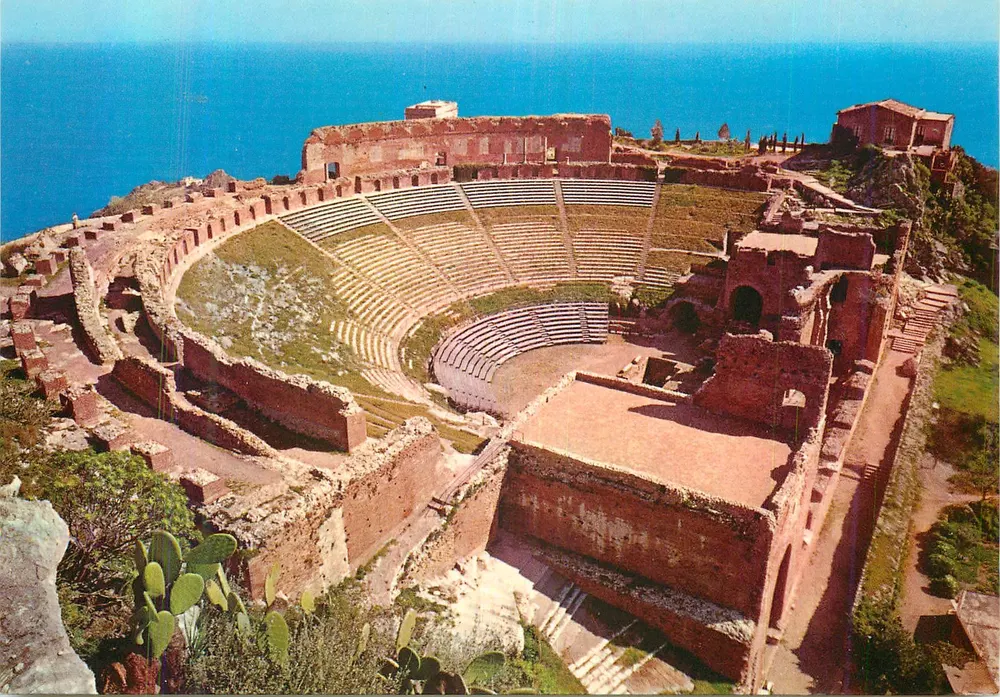 Taormina - Teatro Grego - A Cavea — Edições Tornatore, n° 1085 - Frente