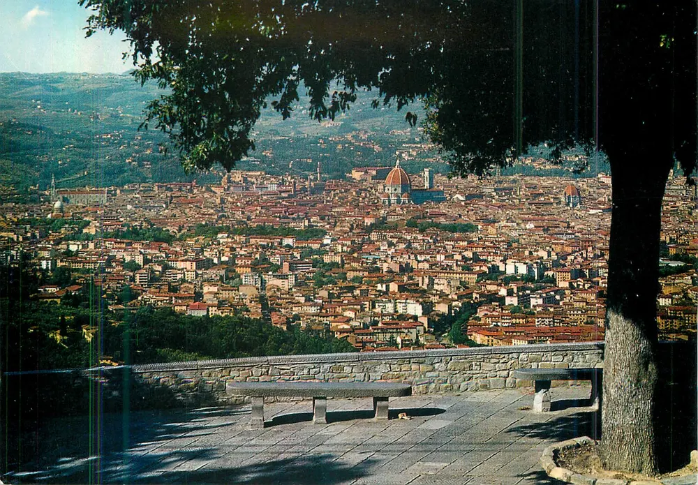 Vista de Florencia desde San Francisco a Fiesole — Edición Giusti di S. Becocci, n° 511 - Anverso