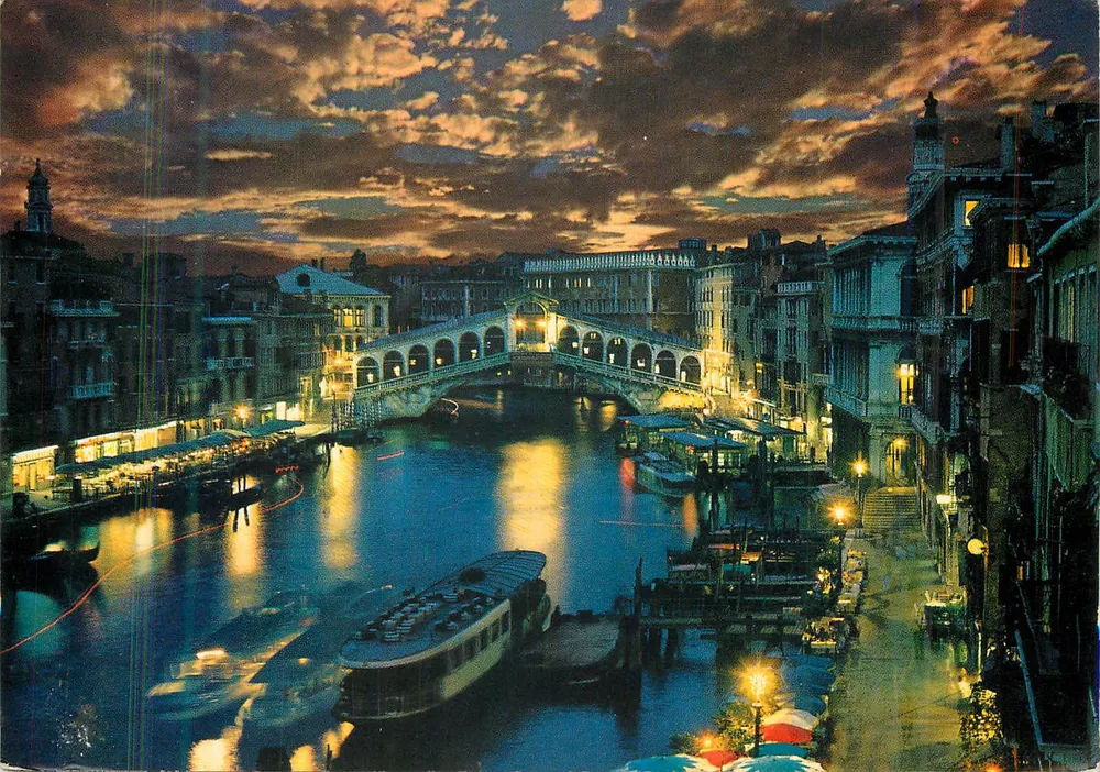 Venise - Pont du Rialto au crépuscule — Ediz. ARDO, n°377 - Recto