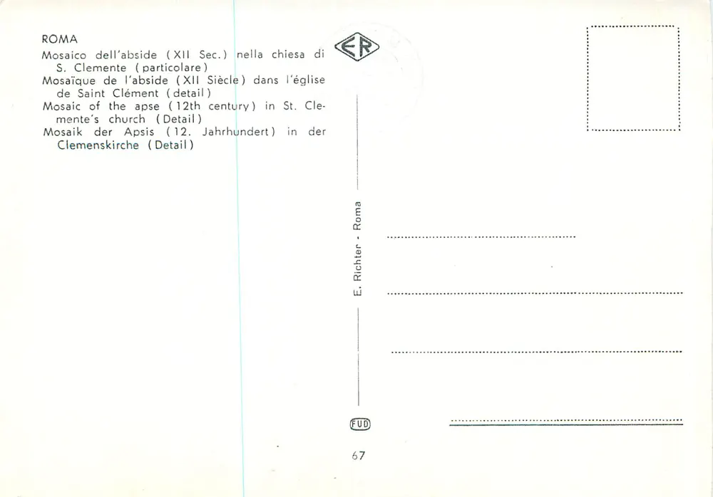 Kreuzigung — Mosaik der Apse (12. Jahrhundert) — E. Richter, Nr. 67 - Rückseite