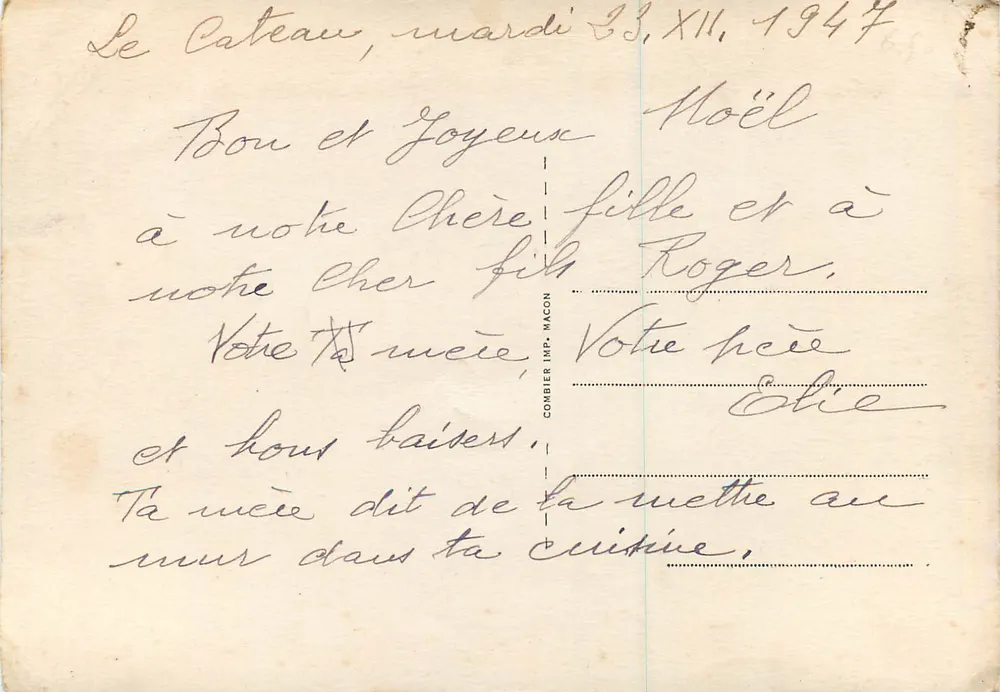 Lilas — 'Quiet dwelling, trusting in the Eternal Ps. 37-7.' — Combiér Imp. Macon - Back