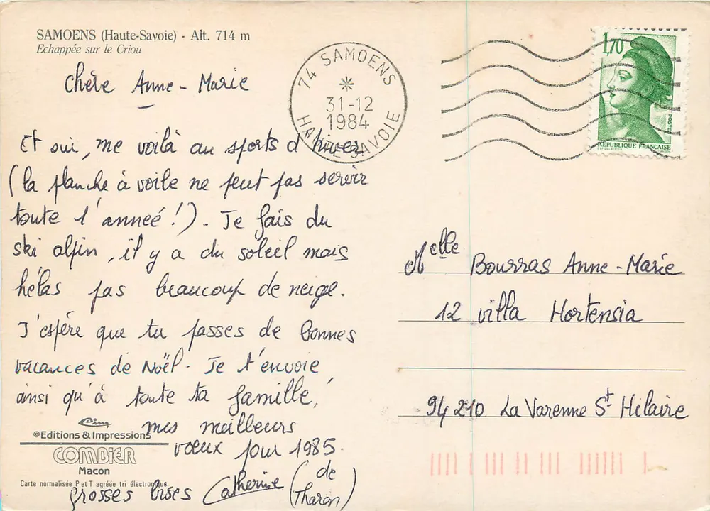 Samoëns (Haute-Savoie) — Alt. 714 m — Éditions & Impressions Combier - Verso