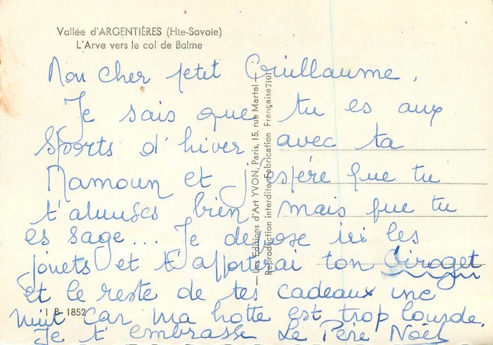 Tal von Argentières (Haute-Savoie) — Der Arve Richtung Balme-Pass — Éditions d'Art YVON, Paris - Rückseite