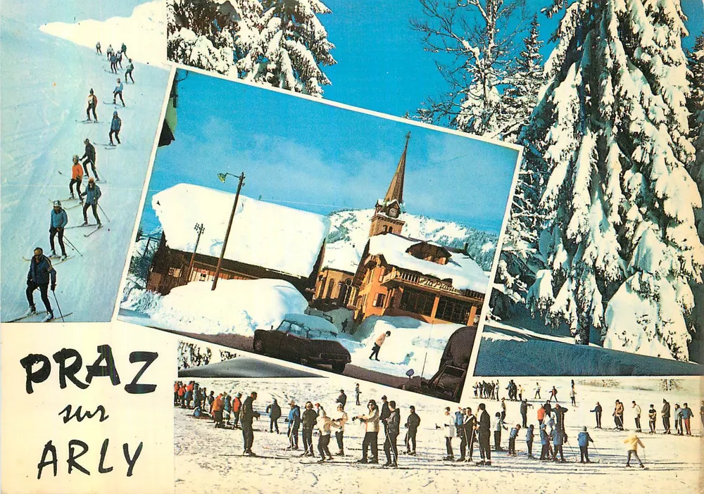 Praz-sur-Arly — station de ski enneigée — Éditions J. Cellard - Recto