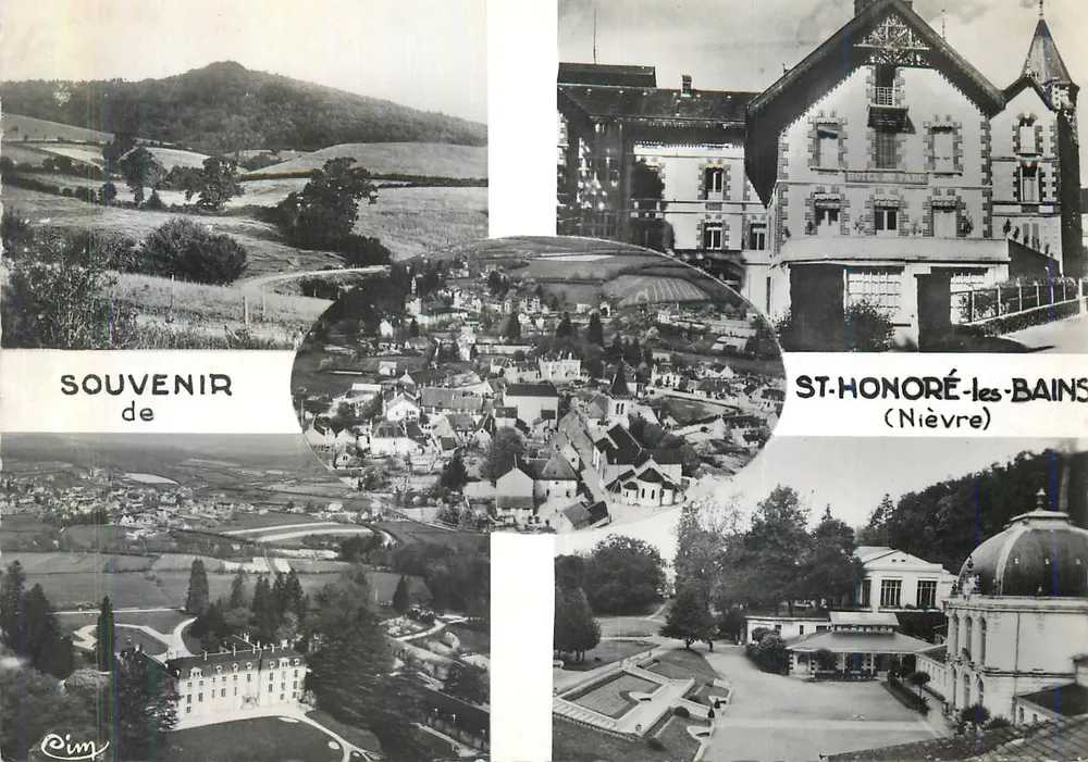 St-Honoré-les-Bains (Nièvre) — vista panorâmica e hotel — editor Cim - Frente