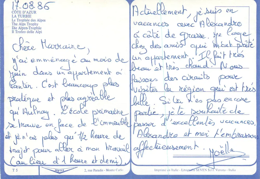 La Turbie — Ruinen des Trophée des Alpes — In Italien gedruckt - Rückseite