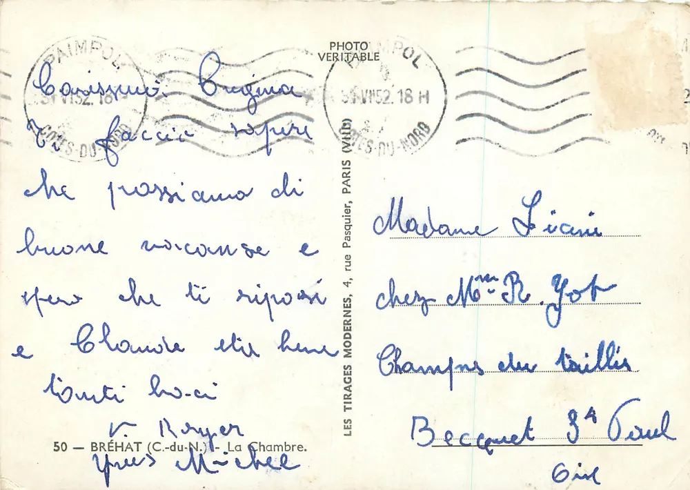 Vista da baia de Bréhat — editor Les Tirages Modernes, n°50 - Verso