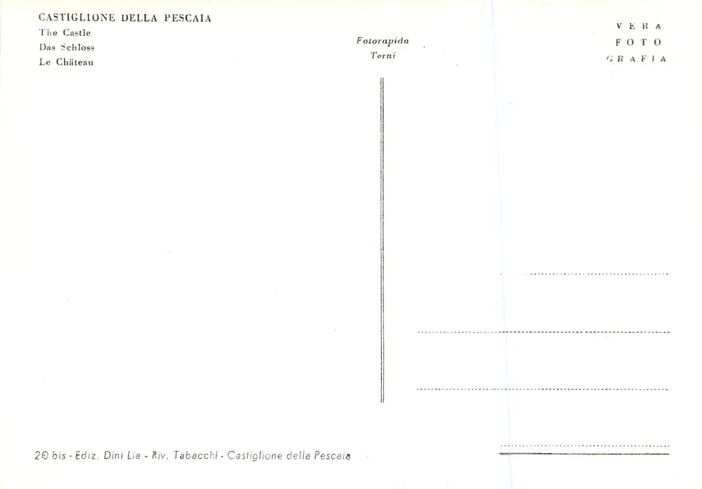 Castiglione della Pescaia - La Rocca — publisher Dini Lia, n° 20 bis - Back