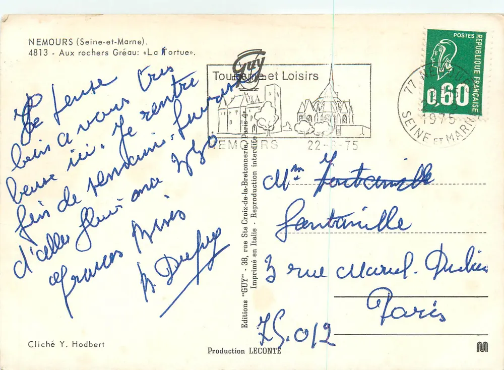 Die Gréau-Felsen — La Fortue — Editions 'GUY' n°4813 - Rückseite
