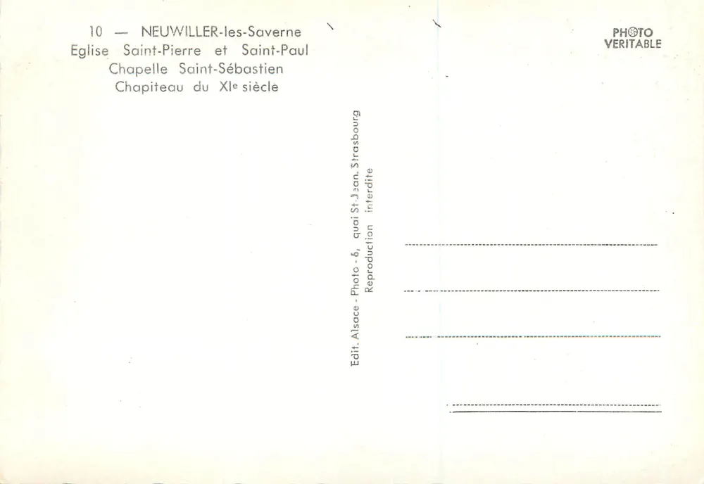 Neuwiller-lès-Saverne — Kirche Saint-Pierre und Saint-Sébastien — Kapitell des 11. Jahrhunderts - Rückseite