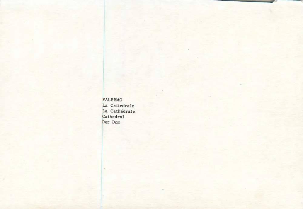 Palerme — Catedral — Souvenir - Verso