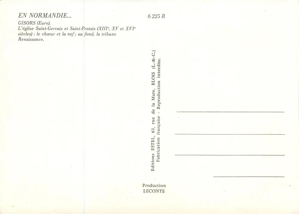 Igreja de São Gervásio e São Protais — Gisors (Eure) — Éditions Estel - Verso