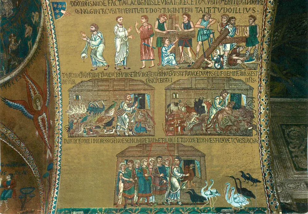 Basílica de S. Marco - Atrio - Histórias de Noé e do Dilúvio Universal (Mosaico do século XIII) - Frente