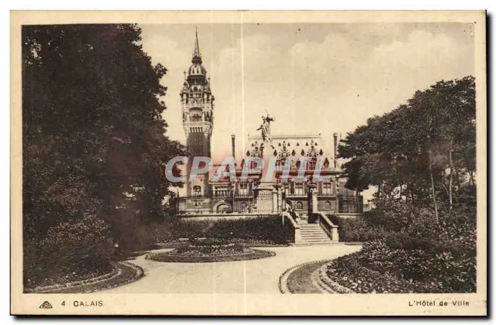 Calais — Hotel de Ville — wydawca Calais, nr 4 - Awers