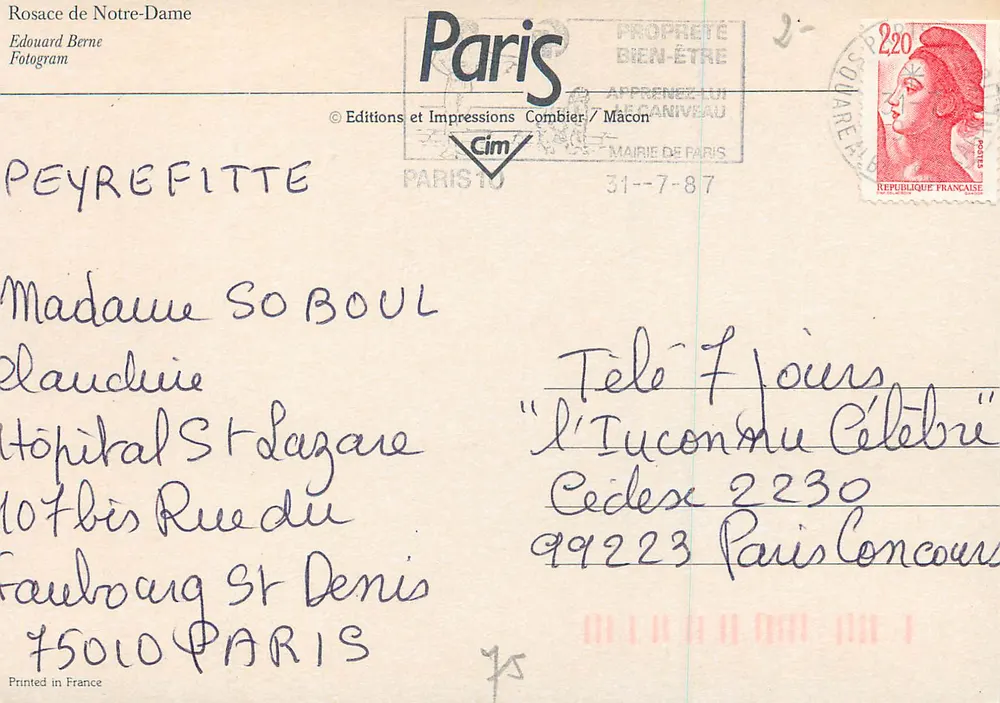 Rosácea de Notre-Dame — Paris — Éditions e Impressions Combier / Macon - Verso