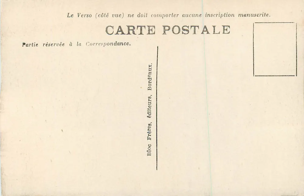 Bordeaux — Place Tourny et Cours de Verdun — Bloc Frères, éditeurs, Bordeaux - Verso